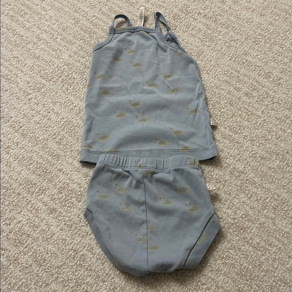 Toddler matching pajama set, swan pattern - Picture 4 of 4